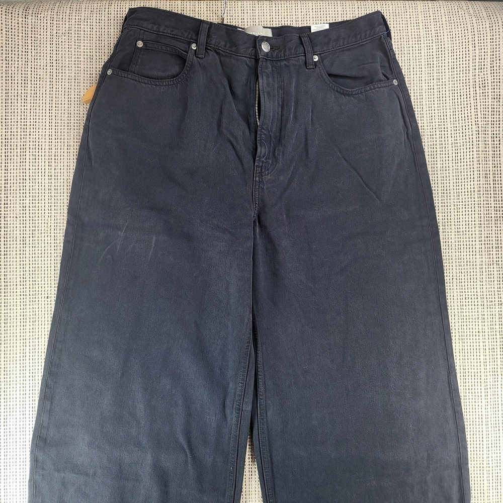 Everlane Baggy Jeans Women 33 Ink Wash Wide Leg Ethically Made Black Denim Pants